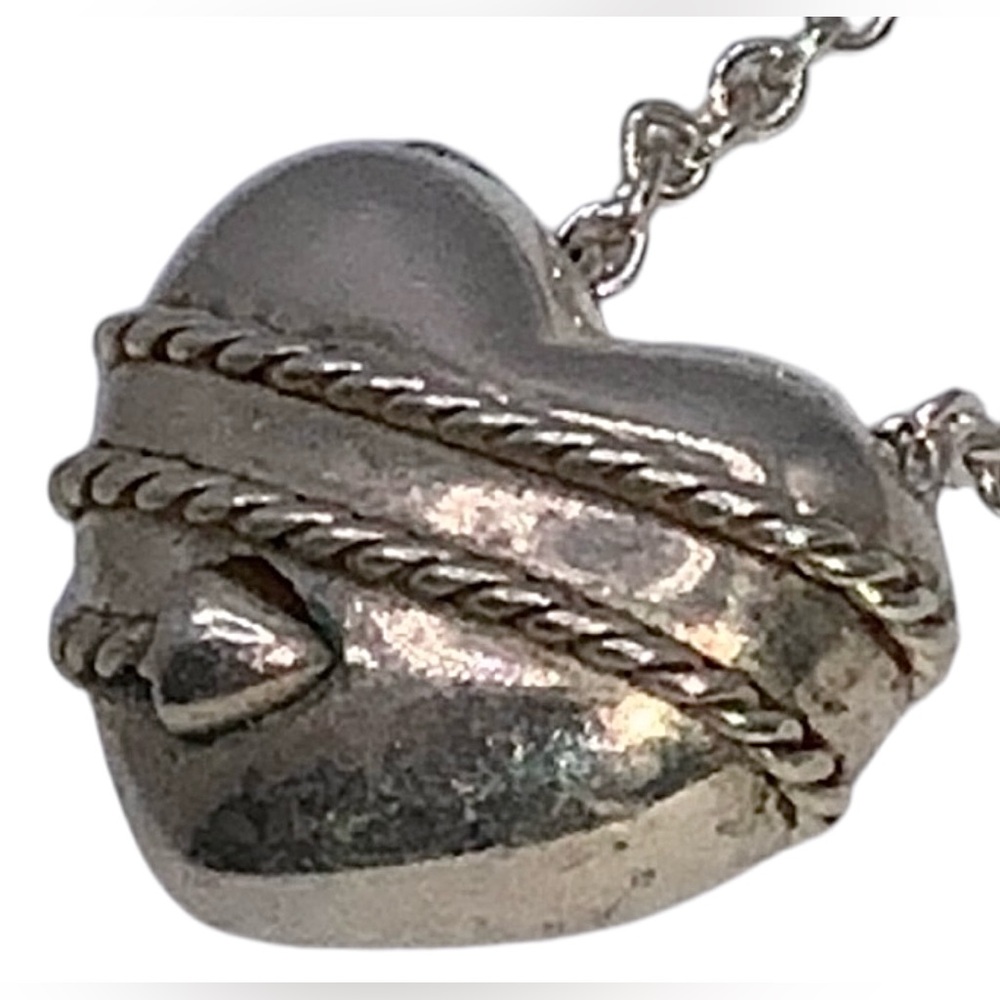 Tiffany & Co Vintage 1994 Puffy Heart Necklace Sterling Silver Rare Retired
